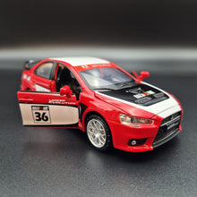Load image into Gallery viewer, Explorafind 2015 Mitsubishi Lancer Evolution Red 1:32 Die Cast Car