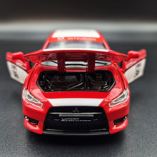 Load image into Gallery viewer, Explorafind 2015 Mitsubishi Lancer Evolution Red 1:32 Die Cast Car