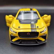 Load image into Gallery viewer, Explorafind 2019 Jaguar I-Pace e-Trophy Yellow 1:32 Die Cast Car