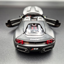Load image into Gallery viewer, Explorafind 2018 Ferrari J50 Satin Black 1:32 Die Cast Car