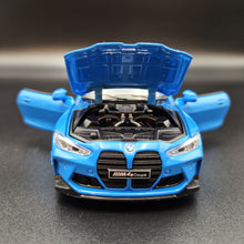 Load image into Gallery viewer, Explorafind 2023 BMW M4 G82 Coupe Blue 1:32 Die Cast Car