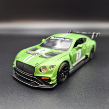 Load image into Gallery viewer, Explorafind 2018 Bentley Continental GT3 Satin Green 1:32 Die Cast Car
