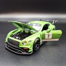 Load image into Gallery viewer, Explorafind 2018 Bentley Continental GT3 Satin Green 1:32 Die Cast Car