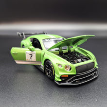 Load image into Gallery viewer, Explorafind 2018 Bentley Continental GT3 Satin Green 1:32 Die Cast Car