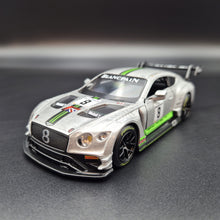 Load image into Gallery viewer, Explorafind 2018 Bentley Continental GT3 Silver 1:32 Die Cast Car