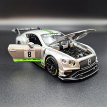Load image into Gallery viewer, Explorafind 2018 Bentley Continental GT3 Silver 1:32 Die Cast Car