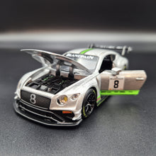 Load image into Gallery viewer, Explorafind 2018 Bentley Continental GT3 Silver 1:32 Die Cast Car