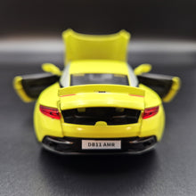 Load image into Gallery viewer, Explorafind 2022 Aston Martin DB11 AMR Neon Yellow 1:32 Die Cast Car