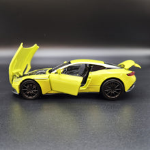 Load image into Gallery viewer, Explorafind 2022 Aston Martin DB11 AMR Neon Yellow 1:32 Die Cast Car