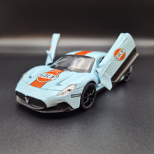 Load image into Gallery viewer, Explorafind 2023 Maserati MC20 Gulf Blue 1:32 Die Cast Car