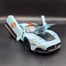 Load image into Gallery viewer, Explorafind 2023 Maserati MC20 Gulf Blue 1:32 Die Cast Car