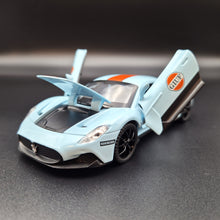 Load image into Gallery viewer, Explorafind 2023 Maserati MC20 Gulf Blue 1:32 Die Cast Car