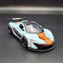 Load image into Gallery viewer, Explorafind 2016 McLaren P1 GTR Gulf Blue 1:40 Die Cast Car