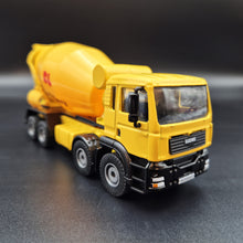 Load image into Gallery viewer, Explorafind 2009 MAN TGS 8x4 Style Cement Mixer Truck Yellow 1:50 Die Cast Truck
