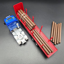 Load image into Gallery viewer, Explorafind 2011 DAF XF105 Style Timber Transporter Semi Truck Blue/Red 1:50 Die Cast