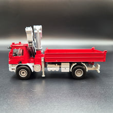 Load image into Gallery viewer, Explorafind 2009 Scania Style Truck with Crane (Hiab) Red 1:50 Die Cast Truck
