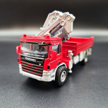 Load image into Gallery viewer, Explorafind 2009 Scania Style Truck with Crane (Hiab) Red 1:50 Die Cast Truck