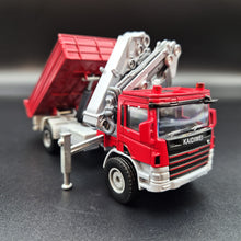 Load image into Gallery viewer, Explorafind 2009 Scania Style Truck with Crane (Hiab) Red 1:50 Die Cast Truck