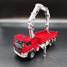 Load image into Gallery viewer, Explorafind 2009 Scania Style Truck with Crane (Hiab) Red 1:50 Die Cast Truck