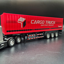 Load image into Gallery viewer, Explorafind 2022 Mercedes-Benz Actros Style Container Semi-Truck Red/Black 1:50 Die Cast