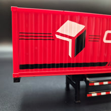 Load image into Gallery viewer, Explorafind 2022 Mercedes-Benz Actros Style Container Semi-Truck Red/Black 1:50 Die Cast