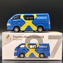Load image into Gallery viewer, Explorafind 2017 Toyota Hiace Blue GOGOX 1:64 Die Cast Van New