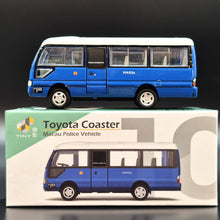 Load image into Gallery viewer, Explorafind 2010 Toyota Coaster Bus Blue Macau Security Police 1:76 Die Cast Bus New