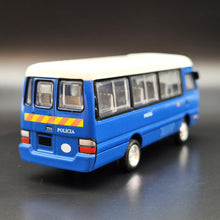 Load image into Gallery viewer, Explorafind 2010 Toyota Coaster Bus Blue Macau Security Police 1:76 Die Cast Bus New