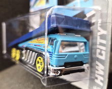 Load image into Gallery viewer, Hot Wheels 2013 Back Slider Light Blue #46 HW City - HW City Works New Long Card