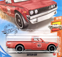 Load image into Gallery viewer, Hot Wheels 2020 Datsun 620 Matte Red HW Hot Trucks 8/10 New Long Card