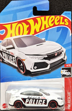 Load image into Gallery viewer, Hot Wheels 2023 2018 Honda Civic Type R White #215 HW Rescue 4/10 New Long Card