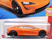 Load image into Gallery viewer, Hot Wheels 2023 Tesla Roadster Orange #249 Then & Now 9/10 New Long Card