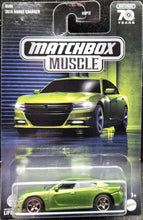 Load image into Gallery viewer, Matchbox 2023 2018 Dodge Charger Green Matchbox Muscle 3/6 New Long Card