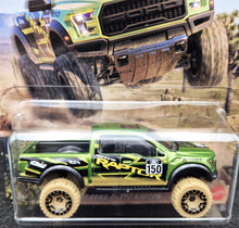 Load image into Gallery viewer, Hot Wheels 2023 '17 Ford F-150 Raptor Emerald Green Mud Runners 3/5 New Long Card