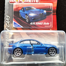 Load image into Gallery viewer, Majorette 2022 Alfa Romeo Giulia Blue #271 Premium Cars New Long Card