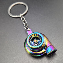 Load image into Gallery viewer, Key Ring/Chain - Explorafind Metal Mini Turbocharger Key Ring Colourful Chrome