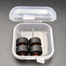 Load image into Gallery viewer, 1:64 6 Spoke Bronze Wheel Set with Grooved Rubber Tyres - Hot Wheels, Matchbox