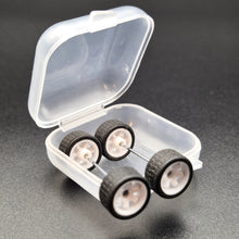 Load image into Gallery viewer, 1:64 6 Spoke White Wheel Set with Grooved Rubber Tyres - Hot Wheels, Matchbox