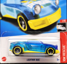 Load image into Gallery viewer, Hot Wheels 2023 Lightnin' Bug Clear Blue #179 HW Rescue 1/10 New Long Card