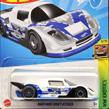Load image into Gallery viewer, Hot Wheels 2023 Mad Mike Drift Attack White #209 HW Exotics 5/10 New Long Card