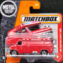 Load image into Gallery viewer, Matchbox 2017 '95 Custom Chevy Van Red #87 MBX Heroic Rescue New