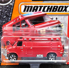 Load image into Gallery viewer, Matchbox 2017 '95 Custom Chevy Van Red #87 MBX Heroic Rescue New