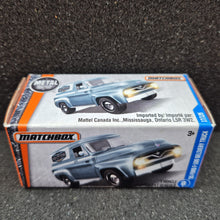 Load image into Gallery viewer, Matchbox 2017 '55 Ford F-100 Delivery Truck Matte Light Blue #17 MBX Adventure City Boxed