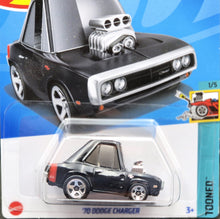 Load image into Gallery viewer, Hot Wheels 2024 '70 Dodge Charger Black #161 Tooned 1/5 New Long Card
