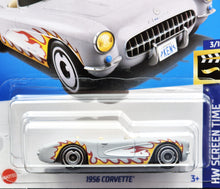 Load image into Gallery viewer, Hot Wheels 2024 1956 Corvette Grey #29 HW Screen Time 3/10 New Long Card