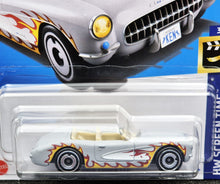 Load image into Gallery viewer, Hot Wheels 2024 1956 Corvette Grey #29 HW Screen Time 3/10 New Long Card