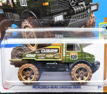 Load image into Gallery viewer, Hot Wheels 2024 Mercedes-Benz Unimog 1300L Olive Green #178 HW Dirt 1/10 New Long Card