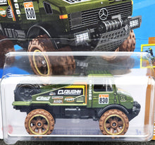 Load image into Gallery viewer, Hot Wheels 2024 Mercedes-Benz Unimog 1300L Olive Green #178 HW Dirt 1/10 New Long Card