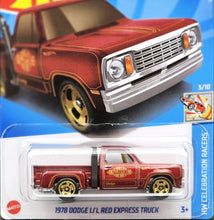 Load image into Gallery viewer, Hot Wheels 2024 1978 Dodge Li'l Red Express Truck Burgundy #53 HW Celebration Racers 3/10 New Long Card