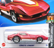 Load image into Gallery viewer, Hot Wheels 2024 Corvette Stingray Red #109 HW Dream Garage 5/5 New Long Card